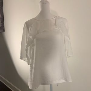 Size medium white ruffled Millibon shirt